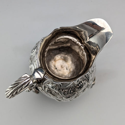 1755 British antique sterling silver cream jug 75g Daniel Shaw